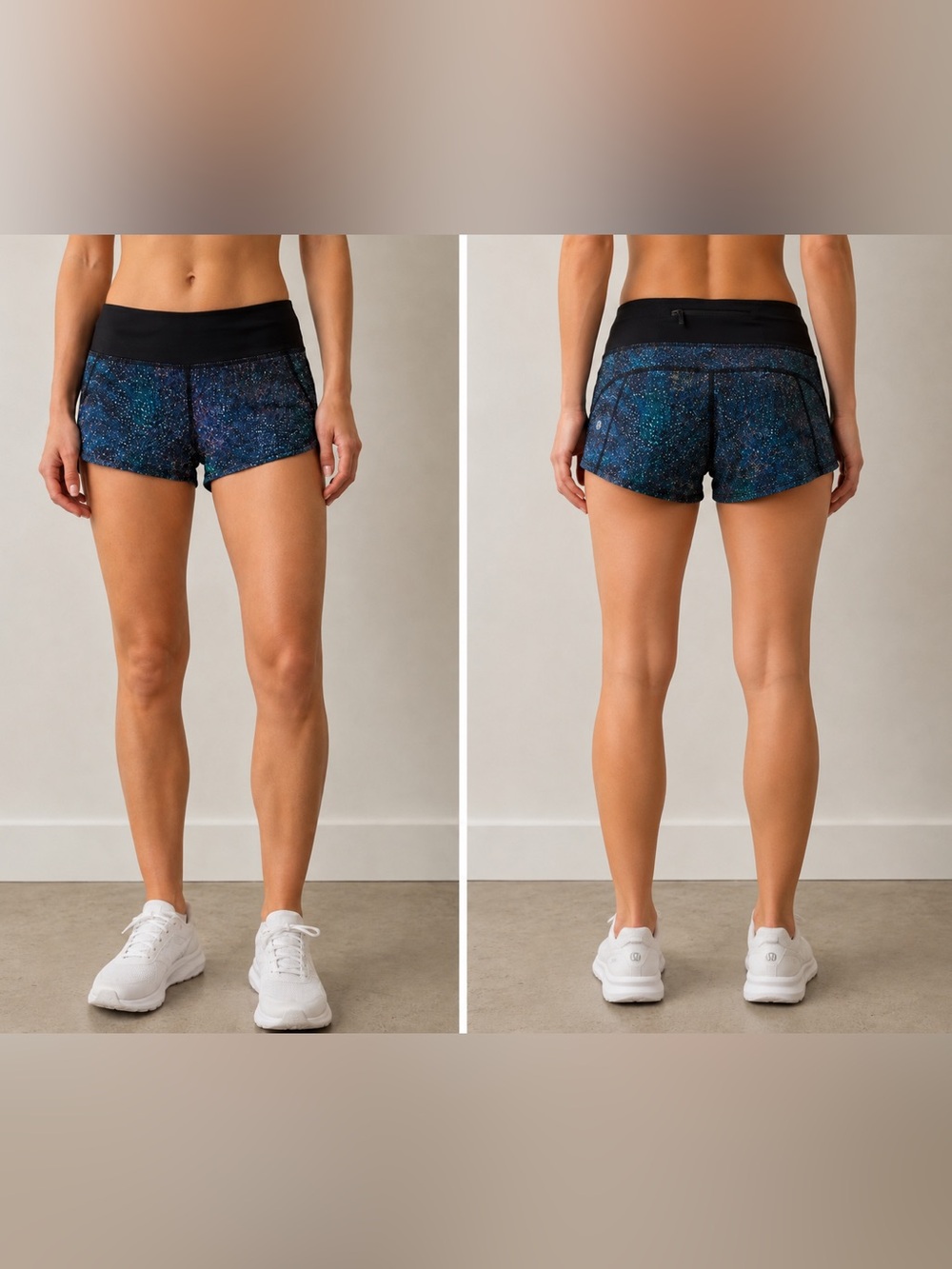 Lululemon Speed Short Strive Multi Black Cosmic Print Run Core Size 6